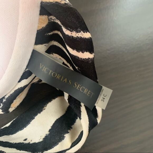 Victorias Secret VERY SEXY Push Up Underwire Bikini Top 34C Zebra Print Padded - Picture 7 of 7